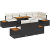 9-delars trädgårdsset med kuddar, svart poly-rattan och akacia vidaXL 100 x 55 x 73 cm – miniatyr 2