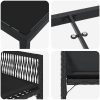 9-delars trädgårdsset med kuddar Svart Poly Rattan vidaXL 200 x 80 x 73 cm – miniatyr 7