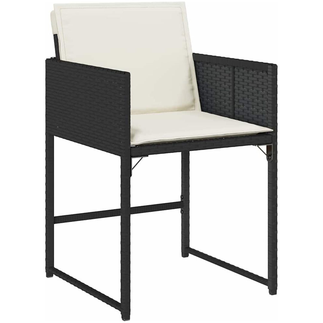 9-delars trädgårdsset med kuddar - svart poly-rattan vidaXL 200 x 80 x 73 cm – bild 5