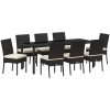9 Delars Trädgårdsset Svart Poly Rattan vidaXL 200 x 80 x 73 cm – miniatyr 2