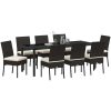 9 Delars Trädgårdsset Svart Poly Rattan vidaXL 200 x 80 x 73 cm – miniatyr 3