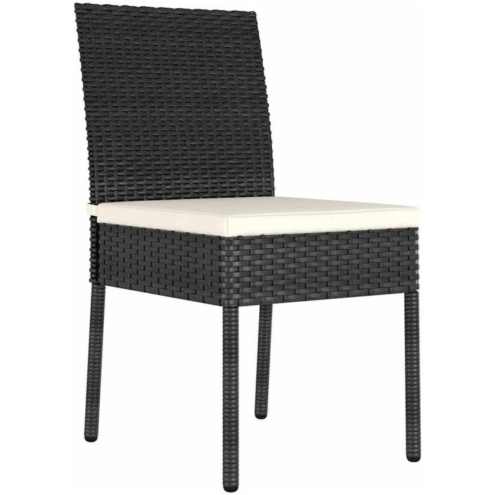 9 Delars Trädgårdsset Svart Poly Rattan vidaXL 200 x 80 x 73 cm – bild 6