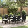 9 Delars Trädgårdsset Svart Poly Rattan vidaXL 200 x 80 x 73 cm – miniatyr 1
