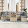 9-delars Trädgårdssoff-set med kuddar Beige Polyrattan vidaXL Stor – miniatyr 3