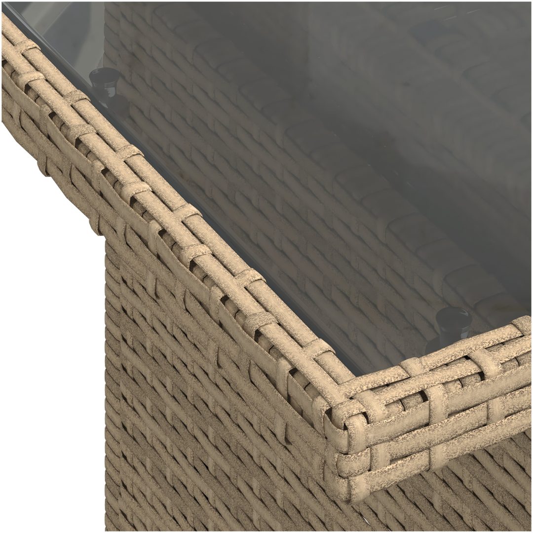 9 Delars Trädgårdssoffgrupp med Kuddar Beige Poly Rattan vidaXL 319 x 209 x 69 cm – bild 9