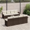 9-delars Trädgårdssoffset med Kuddar Brun Poly Rattan vidaXL 55 x 55 x 37 cm – miniatyr 3