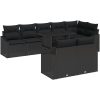 9-delars trädgårdssoffset med kuddar svart konstrotting vidaXL 100 x 55 x 73 cm – miniatyr 2