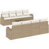9-delars Trädgårdsssoffset med kuddar Beige Poly Rattan vidaXL 55 x 55 x 37 cm – miniatyr 2