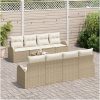 9-delars Trädgårdsssoffset med kuddar Beige Poly Rattan vidaXL 55 x 55 x 37 cm – miniatyr 3