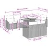 9-delars utemöbelset med kuddar i grå polyrotting och acacia vidaXL 100 x 55 x 73 cm – miniatyr 11