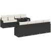 9-delars utemöbelset med kuddar i svart polyrotting vidaXL 4 - Sits – miniatyr 2