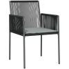 9-delars utemöbler med dynor svart polyrotting vidaXL 54x60.5x83.5 cm – miniatyr 6