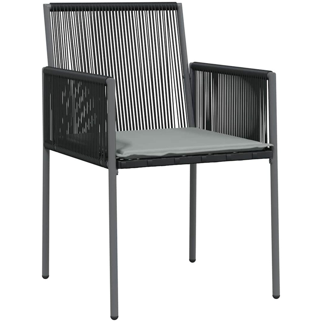 9-delars utemöbler med dynor svart polyrotting vidaXL 54x60.5x83.5 cm – bild 6