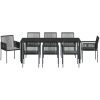 9-delars utemöbler med dynor svart polyrotting vidaXL 54x60.5x83.5 cm – miniatyr 7