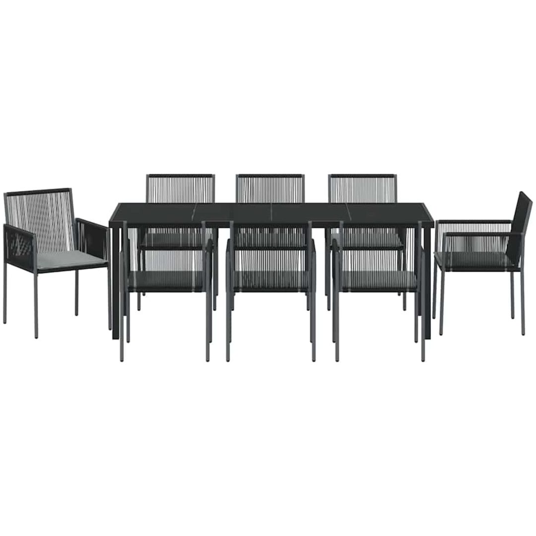 9-delars utemöbler med dynor svart polyrotting vidaXL 54x60.5x83.5 cm – bild 7
