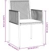9-delars utemöbler med dynor svart polyrotting vidaXL 54x60.5x83.5 cm – miniatyr 9