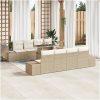 9-delars utesoffa med kuddar i beige polyrotting vidaXL 100 x 55 x 73 cm – miniatyr 1