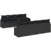 9-delars utesoffa med kuddar i svart polyrotting vidaXL 100 x 55 x 73 cm – miniatyr 2