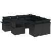 9-delars utesoffa-set med kuddar i svart polyrotting vidaXL 100 x 55 x 73 cm – miniatyr 2