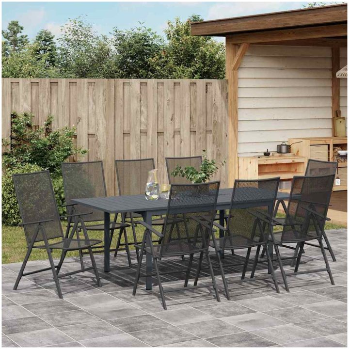 9-delat hallmöbelset anthracite stål vidaXL Large – bild 4