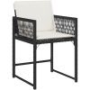 9-delat trädgårds matsalsset med dynor Svart Poly Rattan vidaXL 200 x 80 x 73 cm – miniatyr 6