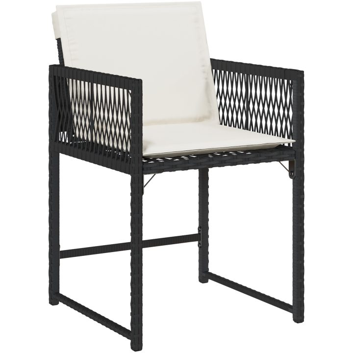 9-delat trädgårds matsalsset med dynor Svart Poly Rattan vidaXL 200 x 80 x 73 cm – bild 6