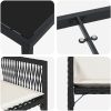 9-delat trädgårds matsalsset med dynor Svart Poly Rattan vidaXL 200 x 80 x 73 cm – miniatyr 9