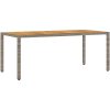 9-delat trädgårdsätbord med kuddar Grå Poly Rattan vidaXL 190 x 90 x 75 cm – miniatyr 5