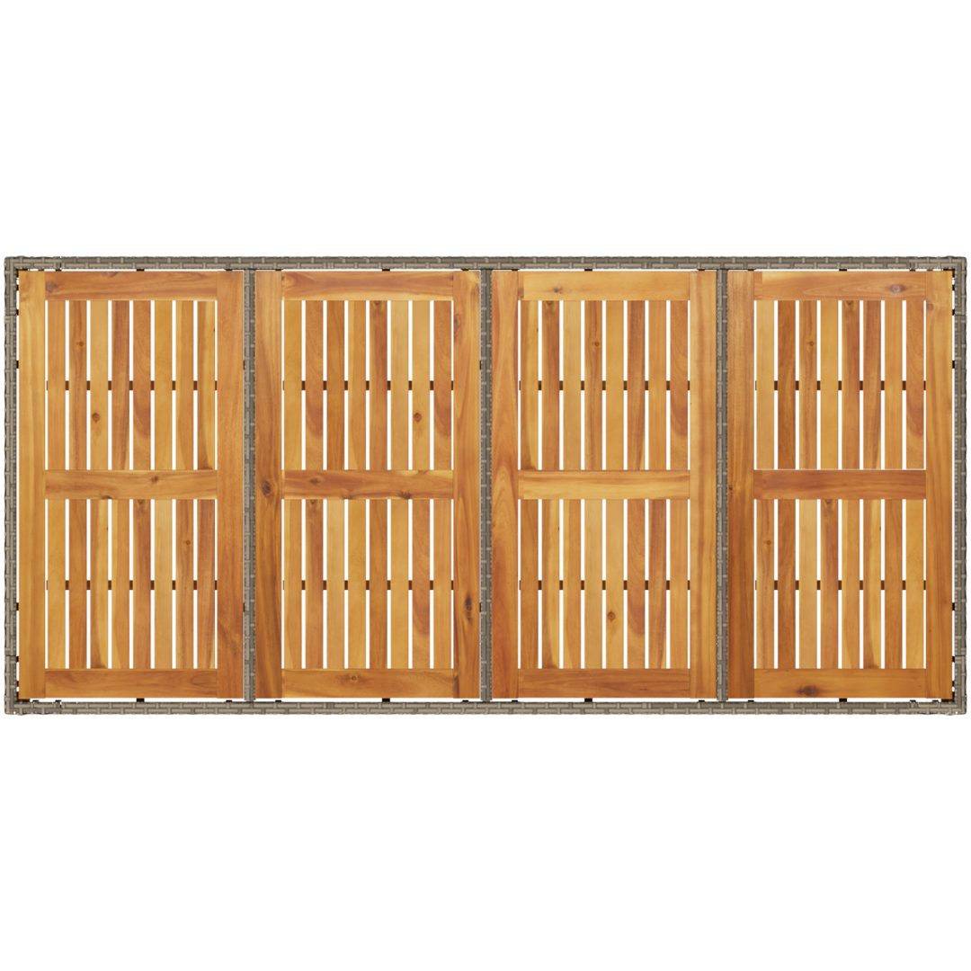 9-delat trädgårdsätbord med kuddar Grå Poly Rattan vidaXL 190 x 90 x 75 cm – bild 8