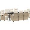 9-delat Trädgårdsdining Set Beige Poly Rattan vidaXL 8 - Sits – miniatyr 2