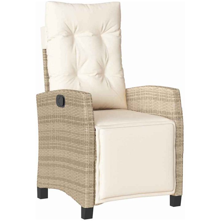 9-delat Trädgårdsdining Set Beige Poly Rattan vidaXL 8 - Sits – bild 5