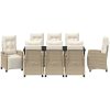9-delat Trädgårdsdining Set Beige Poly Rattan vidaXL 8 - Sits – miniatyr 6
