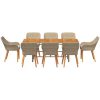 9-delat trädgårdsdining-set beige poly-rattan vidaXL 8 - Sits – miniatyr 7