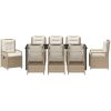 9-delat Trädgårdsdining-set Beige Poly Rattan vidaXL Standard – miniatyr 6