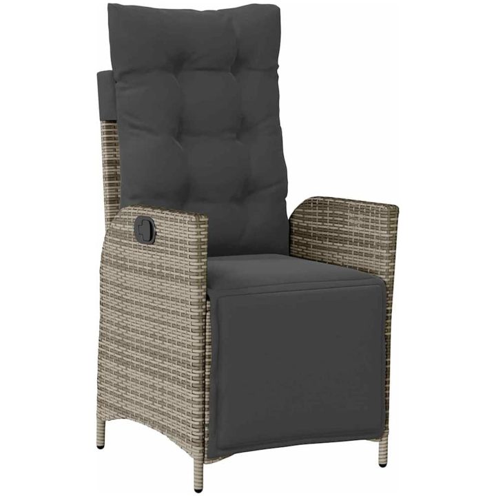 9-delat trädgårdsdining set Grå Poly Rattan vidaXL 8 - Sits – bild 6