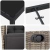 9-delat trädgårdsdining set Grå Poly Rattan vidaXL 8 - Sits – miniatyr 8