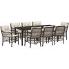 9-delat trädgårdsdining-set med kuddar, brun poly rattan vidaXL 200 x 80 x 73 cm – miniatyr 2