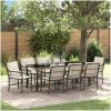 9-delat trädgårdsdining-set med kuddar, brun poly rattan vidaXL 200 x 80 x 73 cm – miniatyr 1