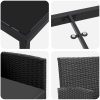 9-delat trädgårdsdining-set med kuddar, svart poly-rattan vidaXL 200 x 80 x 73 cm – miniatyr 8