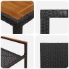 9-delat trädgårdsdining set svart konstrotting vidaXL 8 - Sits – miniatyr 9