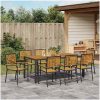 9-delat trädgårdsmatsalsset svart poly rattan akacia vidaXL 8 - Sits – miniatyr 4