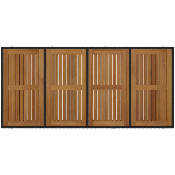 9-delat trädgårdsmatsalsset svart poly rattan akacia vidaXL 8 - Sits – bild 8