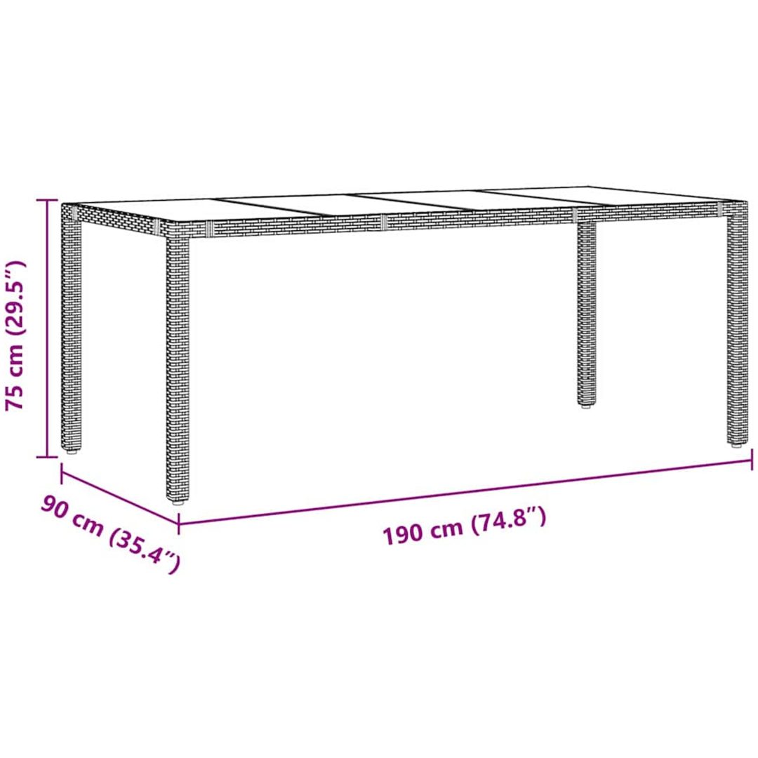 9-delat trädgårdsmatsalsset svart polyrotting vidaXL 8 - Sits – bild 11