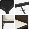 9-delat trädgårdsmatsset med kuddar - Brun poly rattan vidaXL 200 x 80 x 73 cm – miniatyr 9