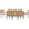 9-delat Trädgårdsmöbelset Grå Poly Rattan Akacia vidaXL 8 - Sits – miniatyr 7