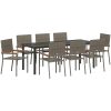 9-delat trädgårdsmöbelset Grått Poly Konstrotting vidaXL 8 - Sits – miniatyr 2
