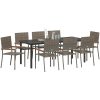 9-delat trädgårdsmöbelset Grått Poly Konstrotting vidaXL 8 - Sits – miniatyr 3