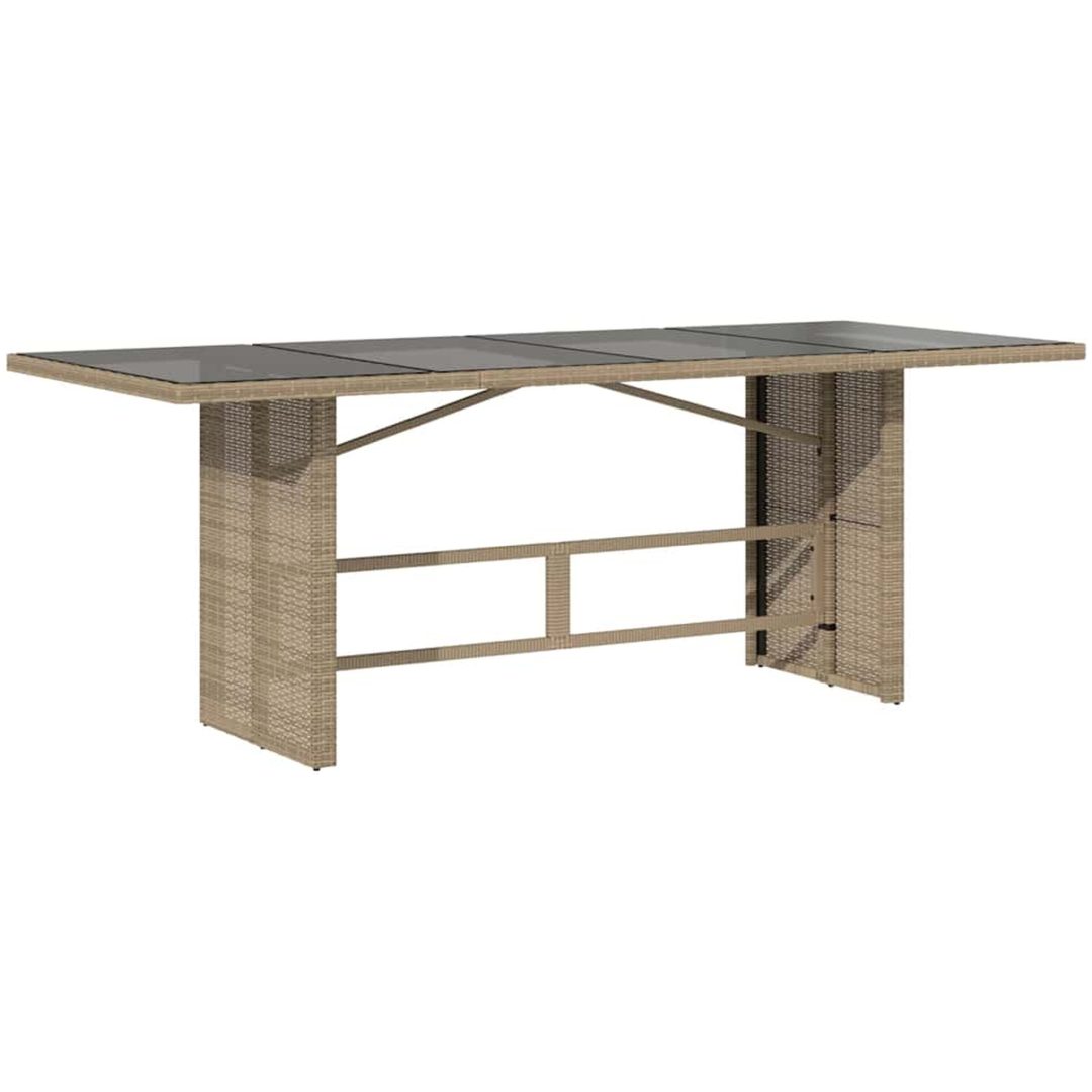 9-delat trädgårdsmöbelset i beige polyrotting vidaXL Large – bild 5