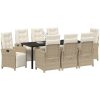 9-delat trädgårdsmöbelset med kuddar beige poly rattan vidaXL 8 - Sits – miniatyr 3