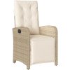 9-delat trädgårdsmöbelset med kuddar beige poly rattan vidaXL 8 - Sits – miniatyr 5